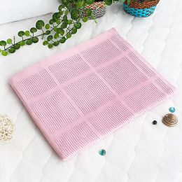 [Light Pink] 100% Cotton Thermal Cellular Throw Blanket (59.1 by 78.7 inches)