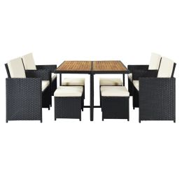 Backyard Garden PE Wicker For 8 People Dining Table Set