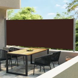 Patio Retractable Side Awning 236.2"x66.9" Brown