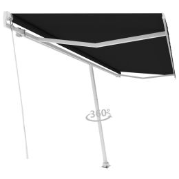 Freestanding Manual Retractable Awning 196.9"x118.1" Anthracite