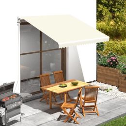 Awning Top Sunshade Canvas Cream 118.1"x250"