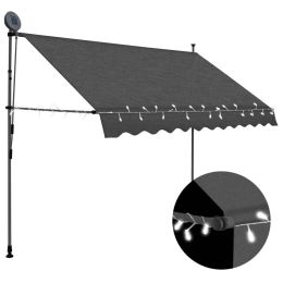 Manual Retractable Awning with LED 118.1" Anthracite